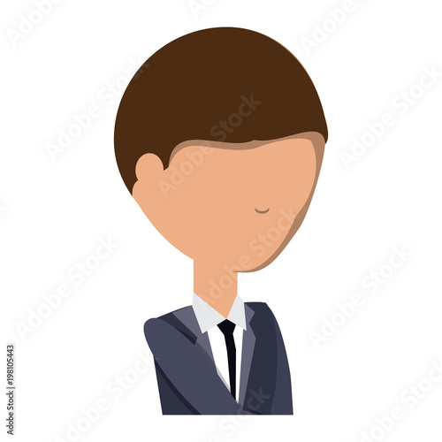 avatar businessman icon over white background, colorful design. vector illustration