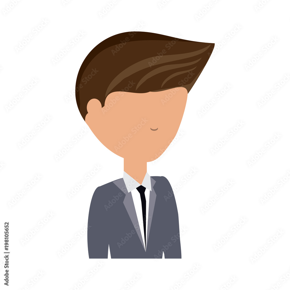 avatar businessman icon over white background, colorful design. vector illustration