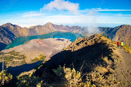 Fotografie View of the Rinjani volcano crater - Lombok, Indonesia.