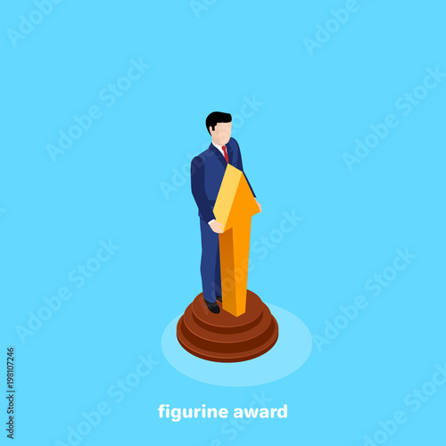 man in a business suit in the form of a figurine, isometric image