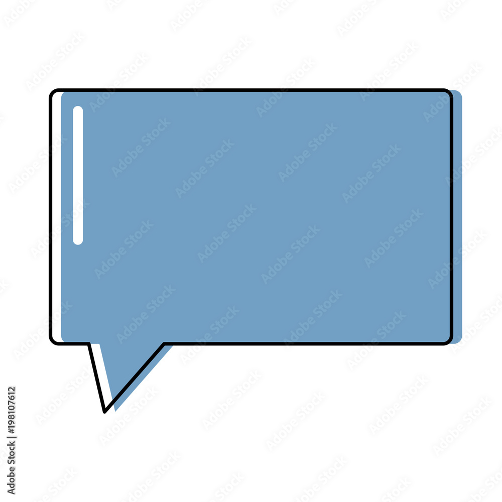 speech square bubble icon over white background, colorful design. vector illustration
