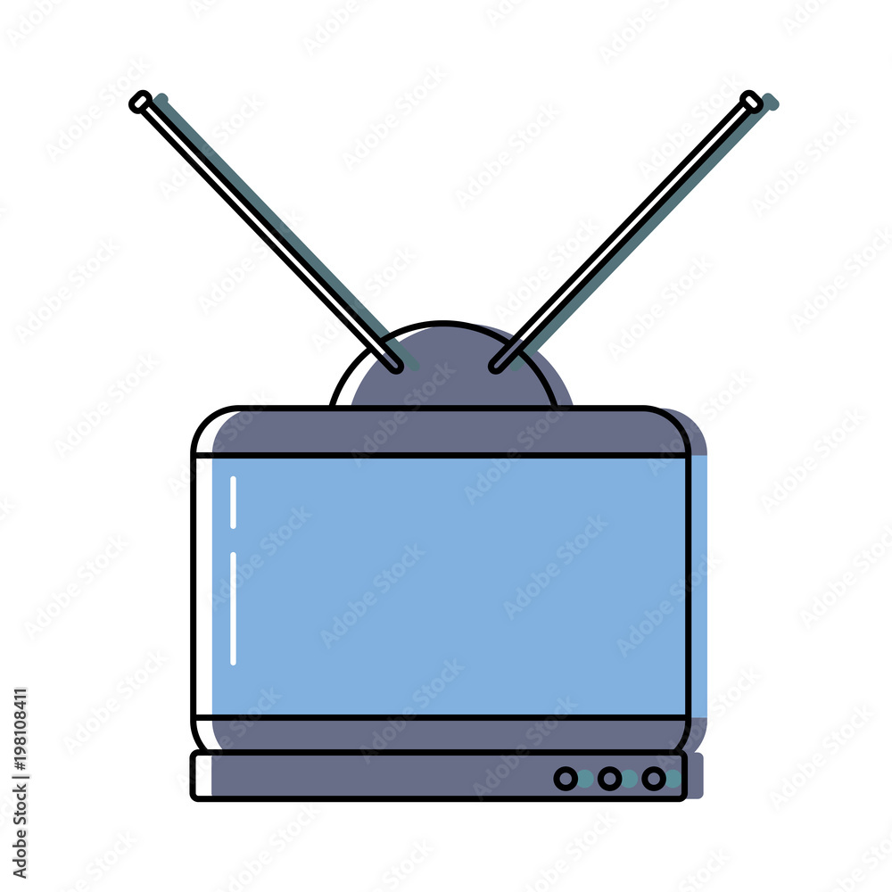 Fototapeta premium retro television icon over white background, colorful design. vector illustration