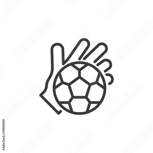 Icon line soccer glove and football ball