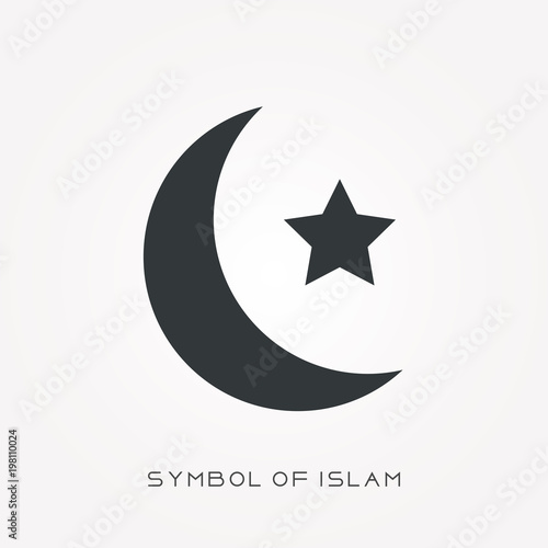 Silhouette icon symbol of islam