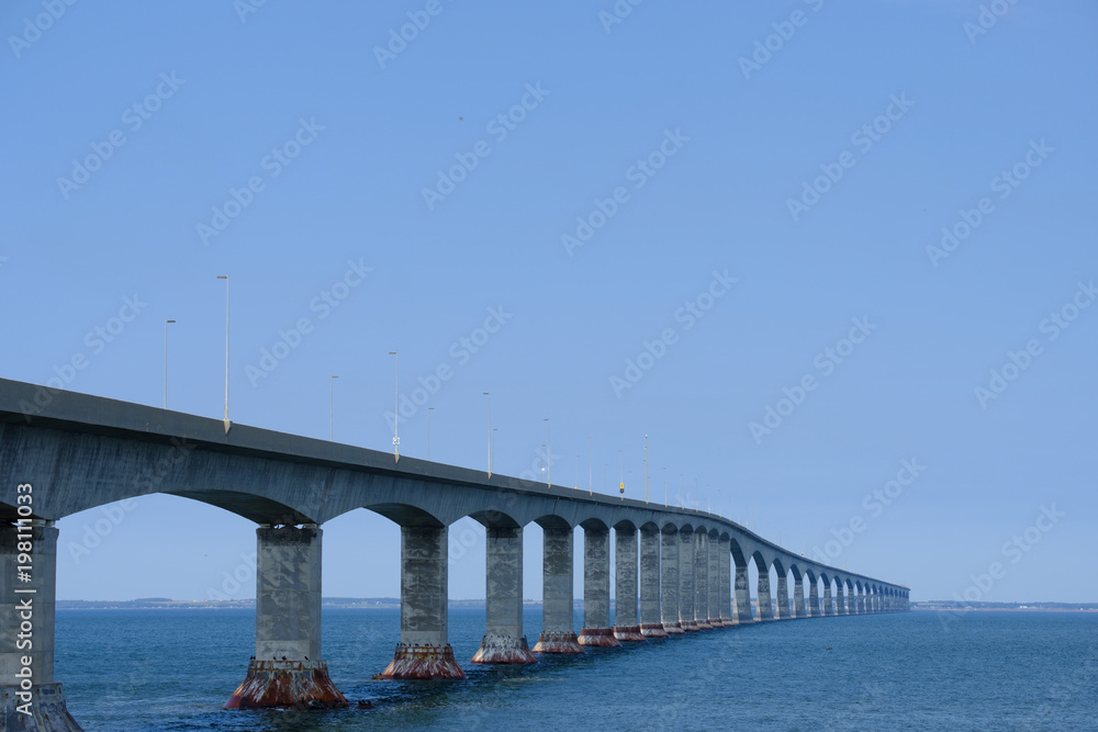 The Confederation bridge between New Brusnswick and Prince Edward Island in Canada part of the Trans-Canada Highway