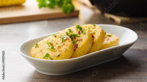 Gebratene Polenta - fried polenta