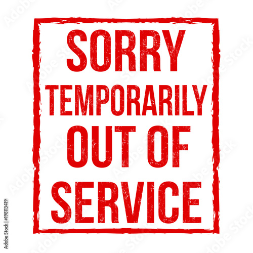 Out of service grunge rubber stamp