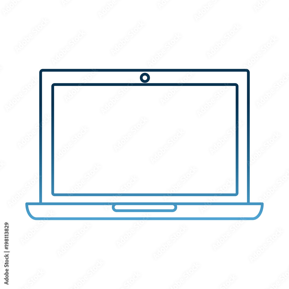 laptop device technology wireless icon vector illustration gradient blue color laptop device technology wireless icon vector illustration gradient blue color