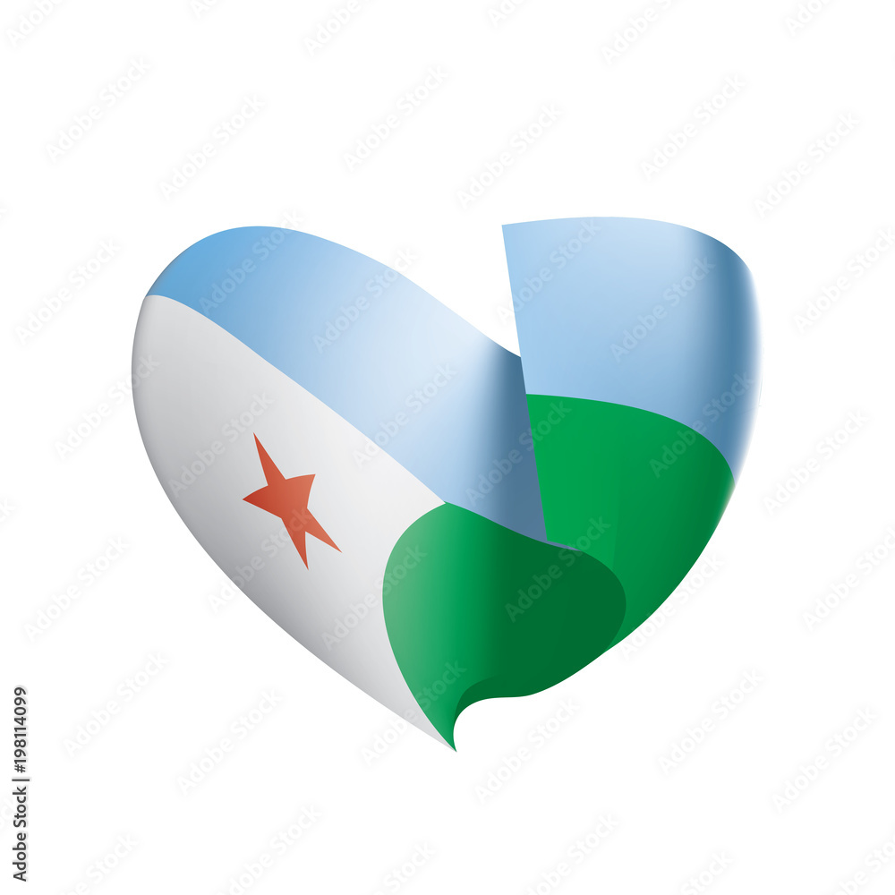 Djibouti flag, vector illustration Djibouti flag, vector illustration