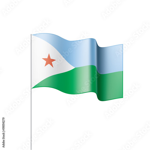 Djibouti flag, vector illustration