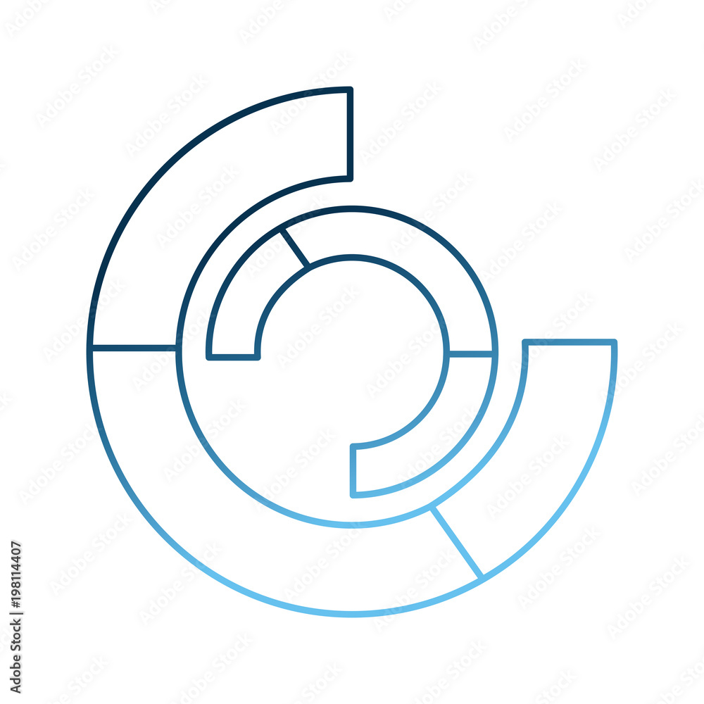 statistic round shape diagram icon vector illustration gradient blue color statistic round shape diagram icon vector illustration gradient blue color