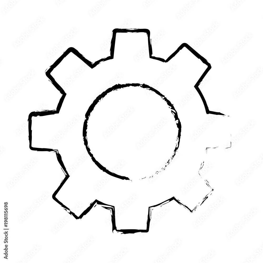 gear cogwheel business team work symbol vector illustration sketch design
