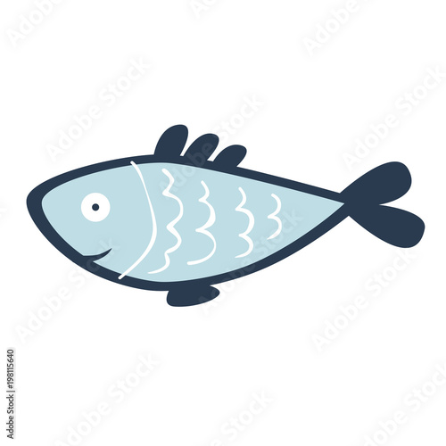 fish on white background