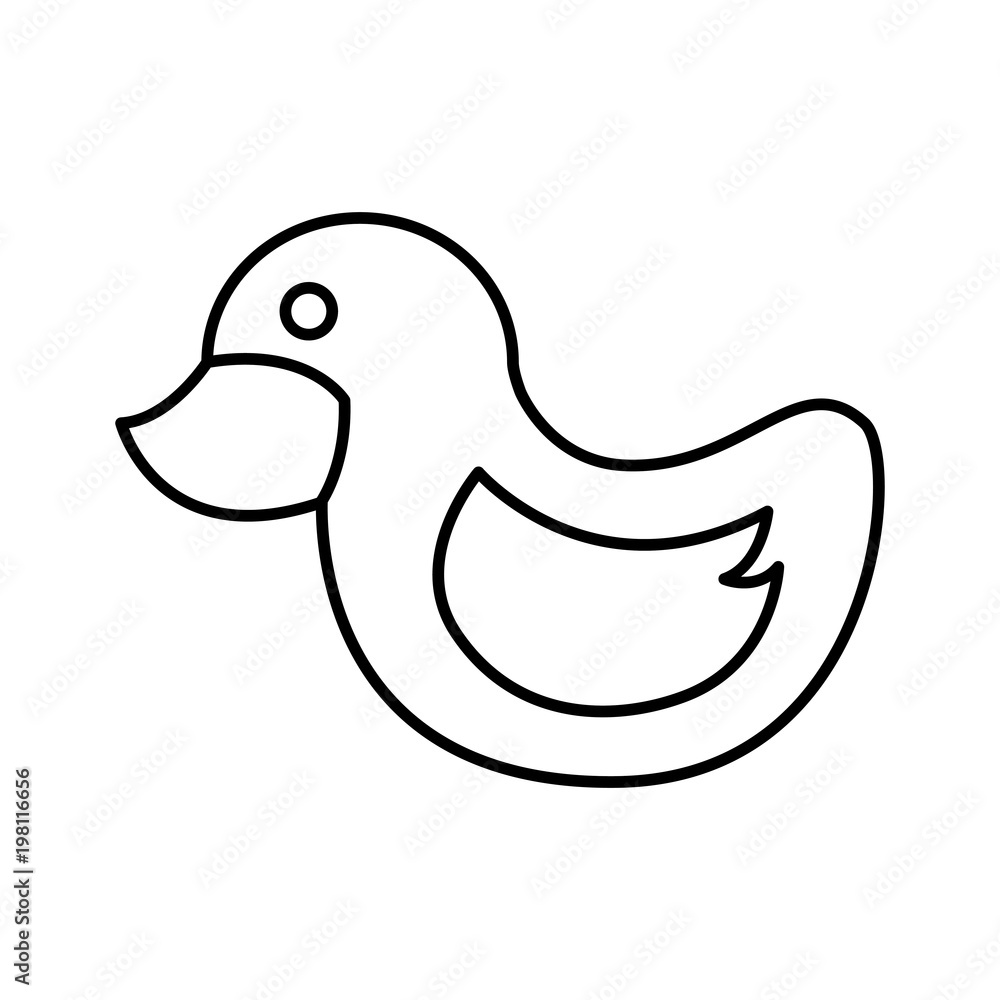 cute rubber duck toy image vector illustration outline design cute rubber duck toy image vector illustration outline design