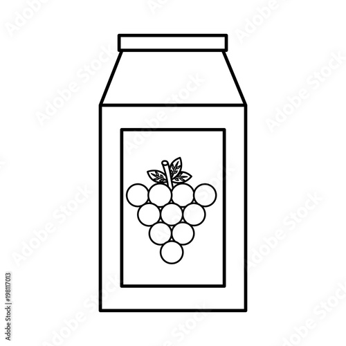 fresh healthy packaging of grapes juice vector illustration outline design