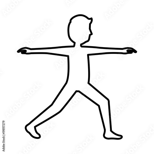sport fitness stretching man healthy lifestyle vector illustration outline design