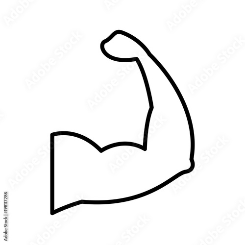 sport arm stronge muscle gym symbol vector illustration outline design