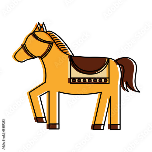 horse circus animal show presentation vector illustration