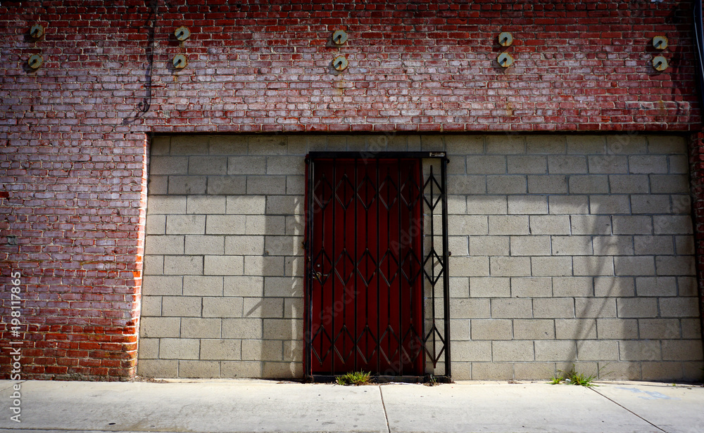 brick building with security door brick building with security door