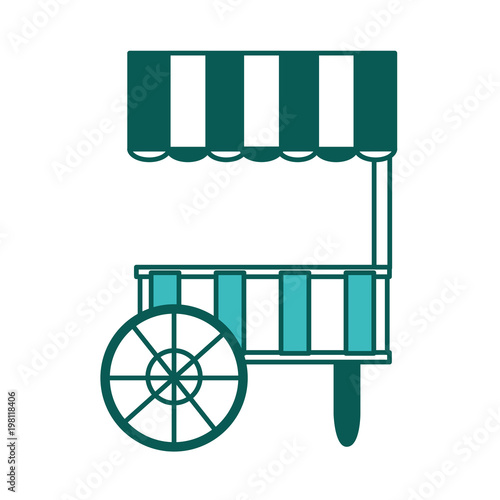 empty cart food carnival circus icon vector illustration green image