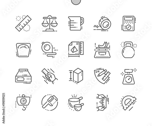 Measure Well-crafted Pixel Perfect Vector Thin Line Icons 30 2x Grid for Web Graphics and Apps. Simple Minimal Pictogram