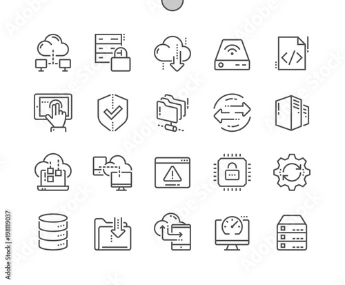 Hosting Well-crafted Pixel Perfect Vector Thin Line Icons 30 2x Grid for Web Graphics and Apps. Simple Minimal Pictogram