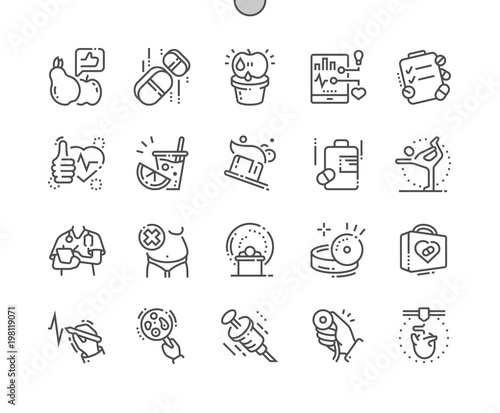 Health Well-crafted Pixel Perfect Vector Thin Line Icons 30 2x Grid for Web Graphics and Apps. Simple Minimal Pictogram