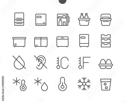 Fridge UI Pixel Perfect Well-crafted Vector Thin Line Icons 48x48 Ready for 24x24 Grid for Web Graphics and Apps with Editable Stroke. Simple Minimal Pictogram