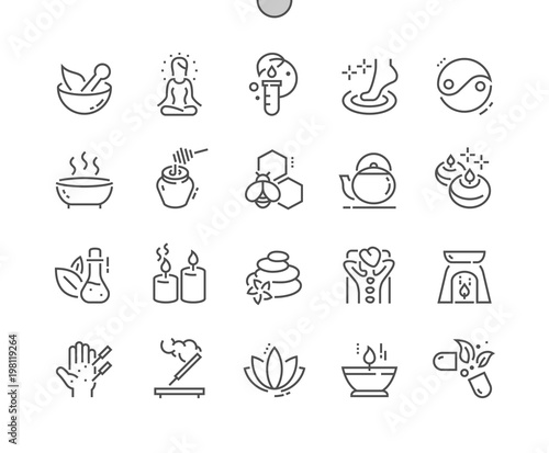 Alternative medicine Well-crafted Pixel Perfect Vector Thin Line Icons 30 2x Grid for Web Graphics and Apps. Simple Minimal Pictogram