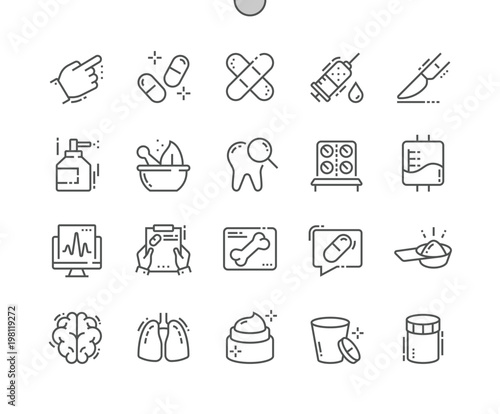 Medical Well-crafted Pixel Perfect Vector Thin Line Icons 30 2x Grid for Web Graphics and Apps. Simple Minimal Pictogram
