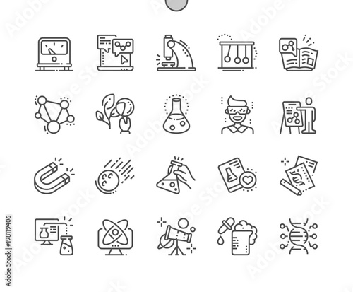 Science Well-crafted Pixel Perfect Vector Thin Line Icons 30 2x Grid for Web Graphics and Apps. Simple Minimal Pictogram