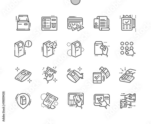 Terminal Well-crafted Pixel Perfect Vector Thin Line Icons 30 2x Grid for Web Graphics and Apps. Simple Minimal Pictogram