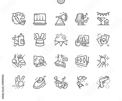 Entertainment Well-crafted Pixel Perfect Vector Thin Line Icons 30 2x Grid for Web Graphics and Apps. Simple Minimal Pictogram