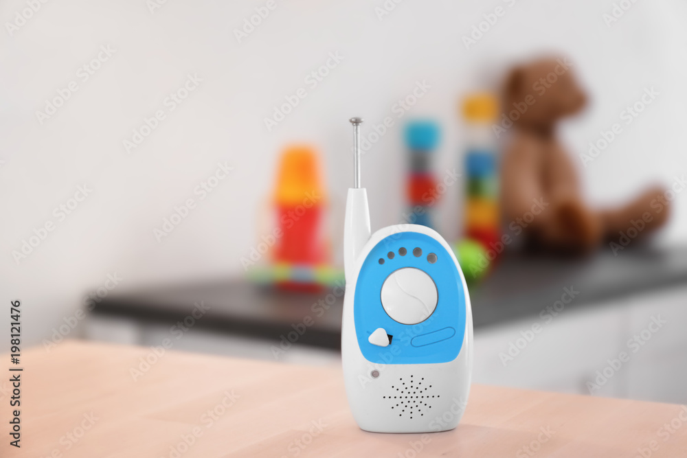 Baby monitor on table in room. Radio nanny Baby monitor on table in room. Radio nanny