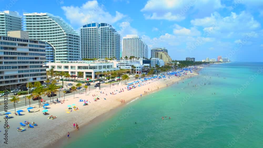 Fort Lauderdale Beach resorts spring break 2018 aerial drone video footage Fort Lauderdale Beach resorts spring break 2018 aerial drone video footage