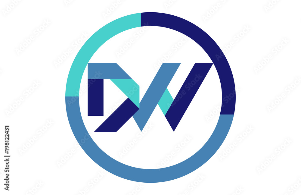 DW Global Blue Ribbon letter Logo DW Global Blue Ribbon letter Logo