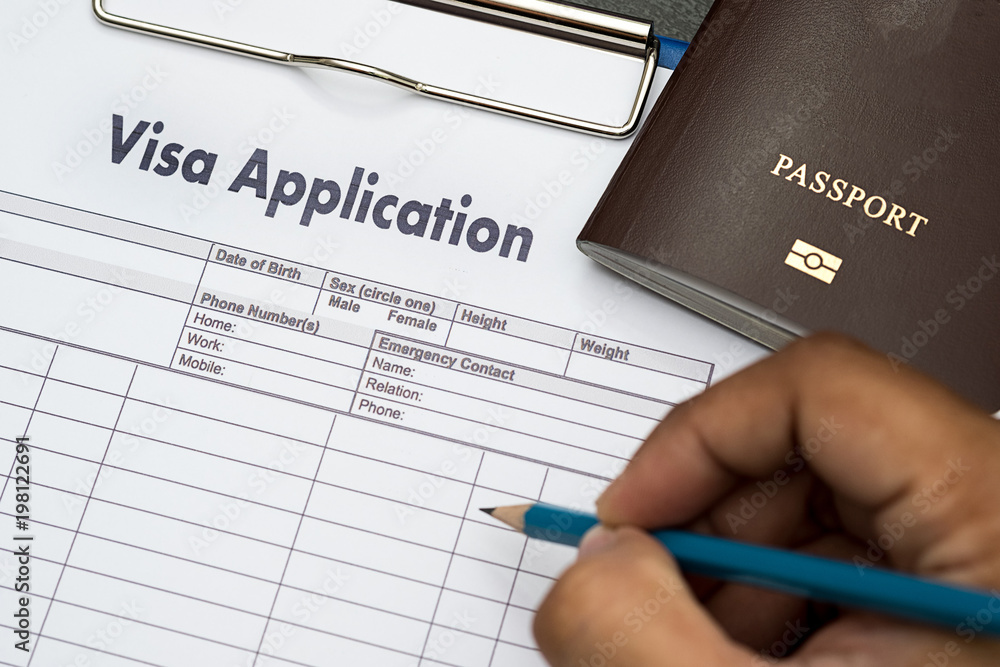 Visa application form to travel Immigration a document Money for Passport Map and travel plan Visa application form to travel Immigration a document Money for Passport Map and travel plan