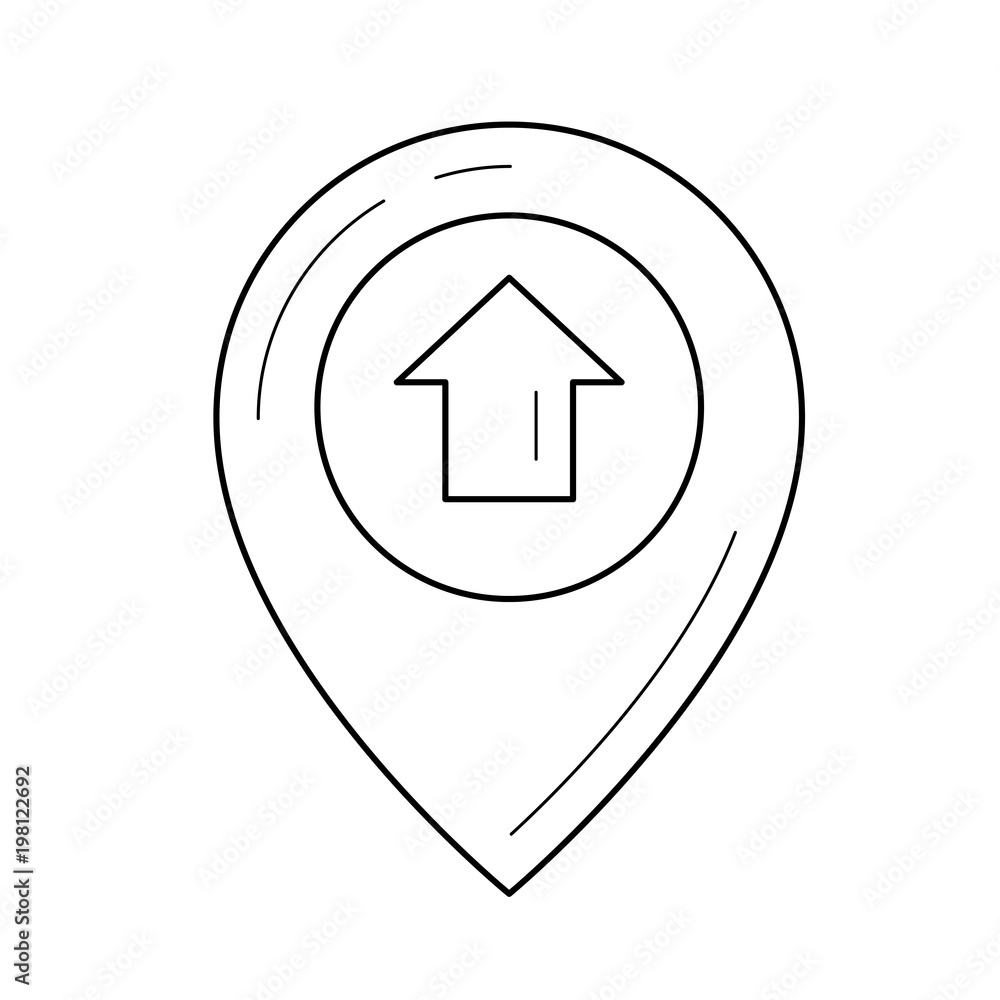 Location pin vector line icon isolated on white background Location pin vector line icon isolated on white background