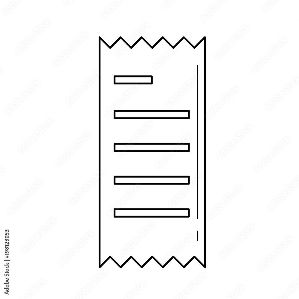 Receipt vector line icon isolated on white background. Receipt amount line icon for infographic, website or app. Receipt vector line icon isolated on white background. Receipt amount line icon for infographic, website or app.