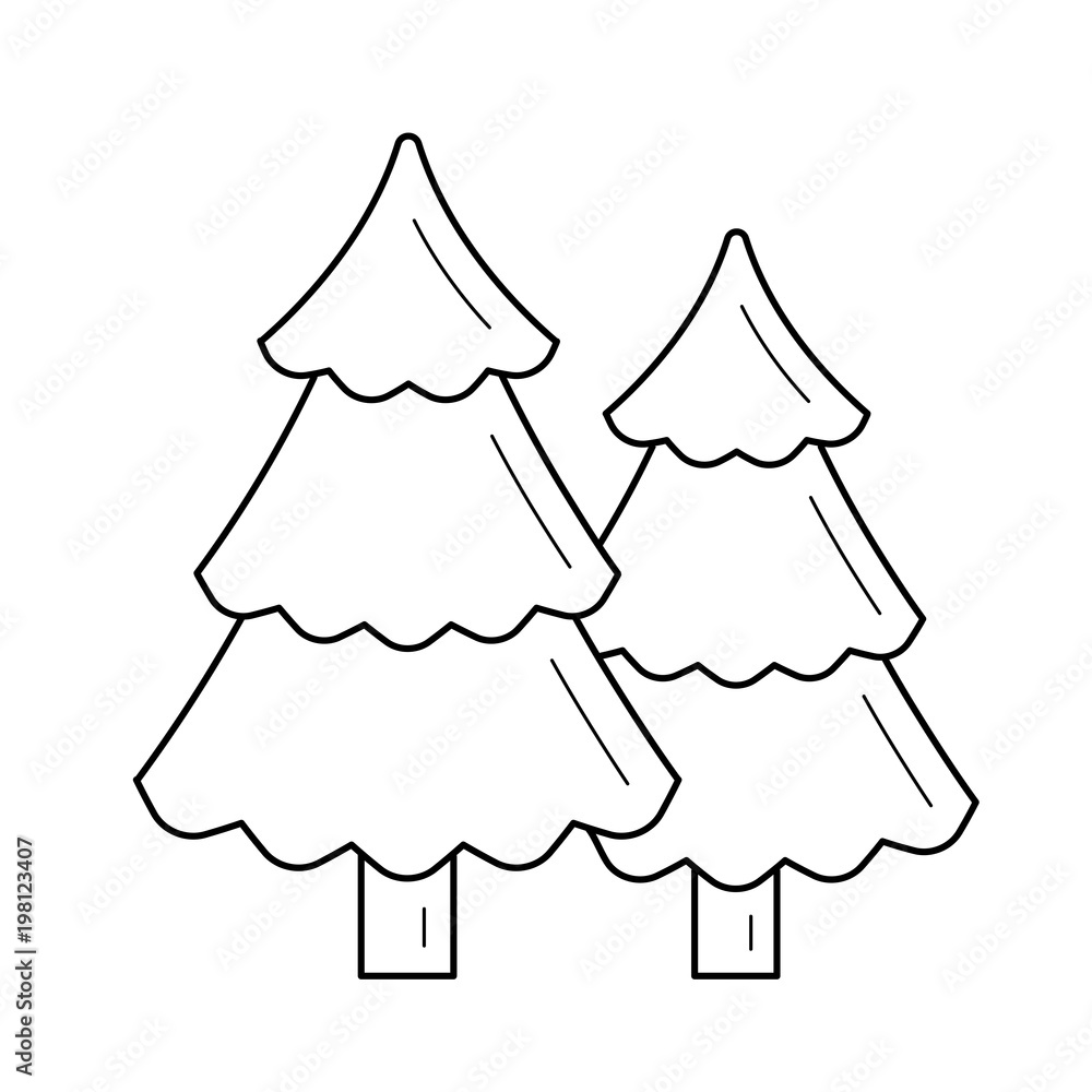 Fototapeta premium Forest vector line icon isolated on white background. Forest line icon for infographic, website or app. Icon designed on a grid system.