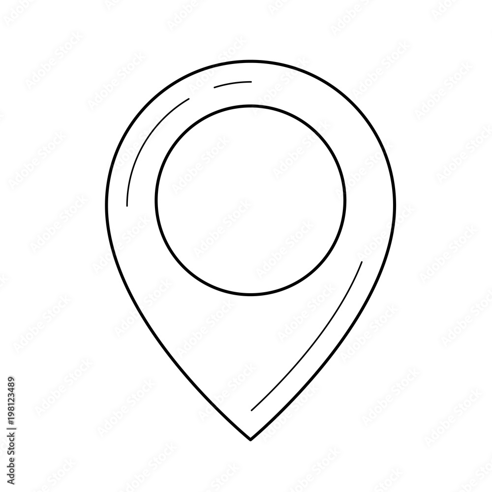 Geo location pin vector line icon isolated on white background Geo location pin vector line icon isolated on white background