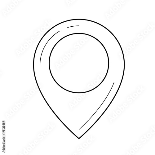 Geo location pin vector line icon isolated on white background