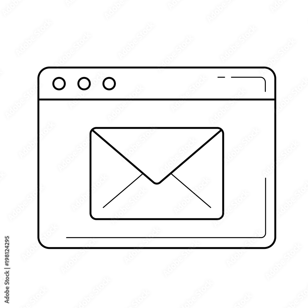 Electronic mail service vector line icon isolated on white background Electronic mail service vector line icon isolated on white background