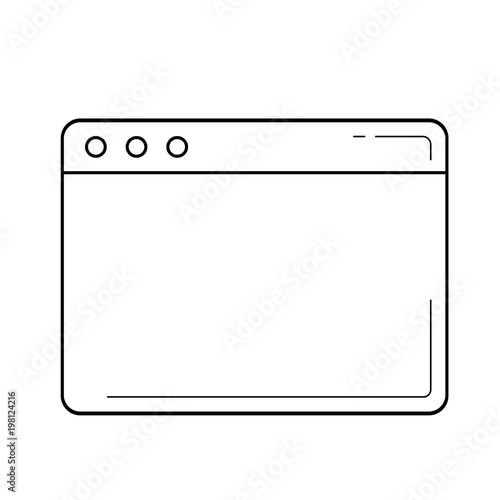 Browser window vector line icon isolated on white background. Web browser window line icon for infographic, website or app.