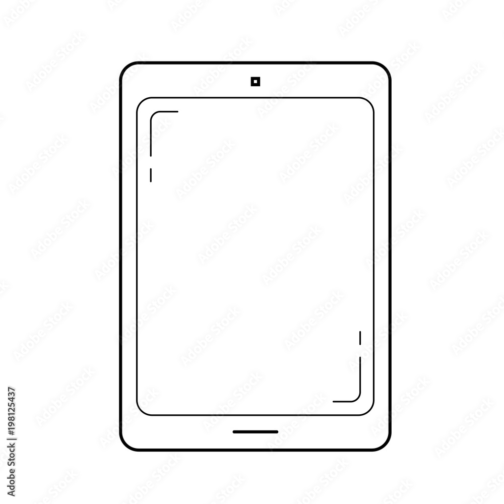 Tablet vector line icon isolated on white background. Digital tablet line icon for infographic, website or app. Tablet vector line icon isolated on white background. Digital tablet line icon for infographic, website or app.