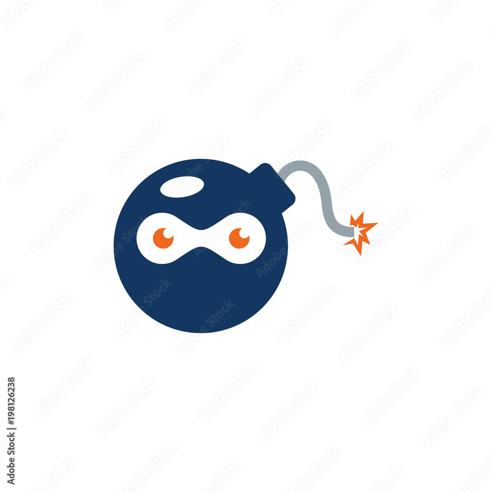 Ninja Bomb Logo Icon Design