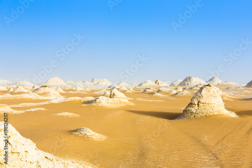 White Desert at Farafra in the Sahara of Egypt. Africa.