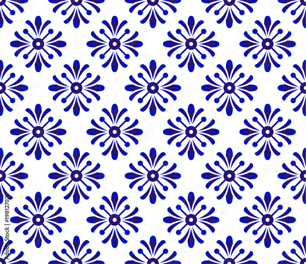 blue floral seamless pattern blue floral seamless pattern