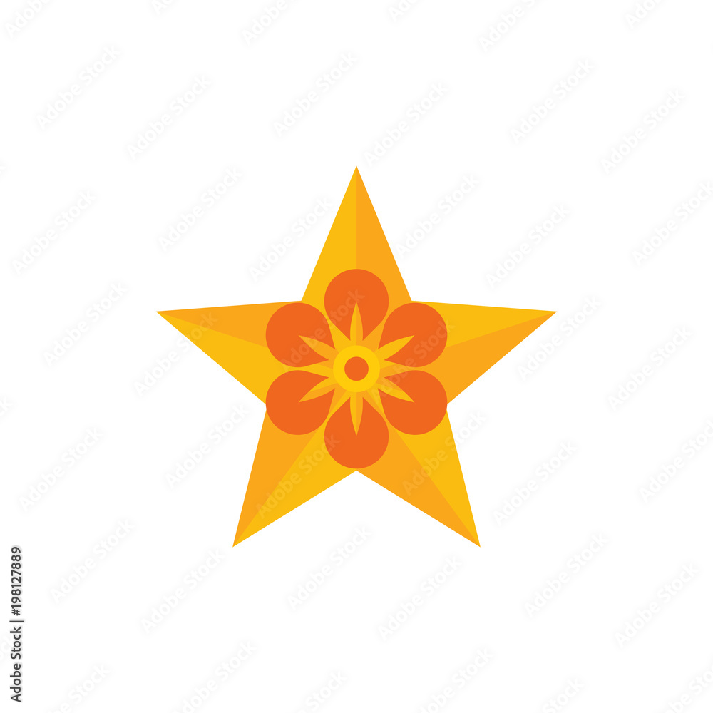 Obraz premium Flower Star Logo Icon Design