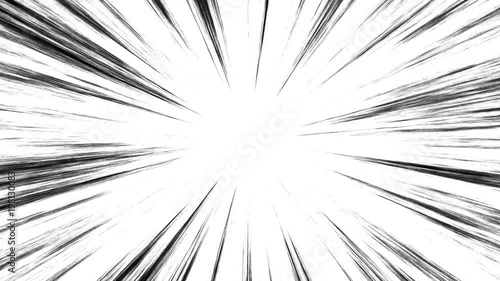 集中線 漫画 放射 スピード ループ 白背景